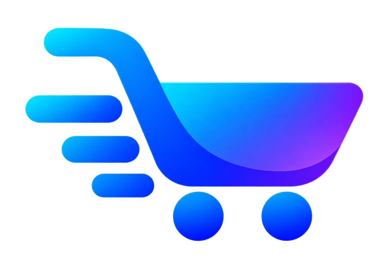 neon-blue-shopping-cart-logo