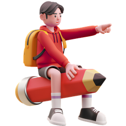 3d-student-riding-pencil